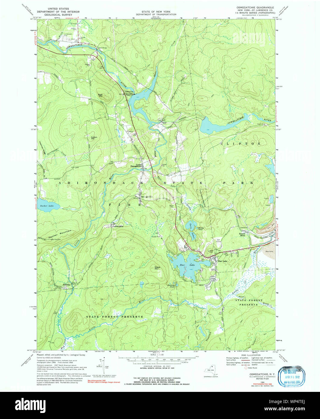 New York NY Oswegatchie 137496 1966 24000 Restoration Stock Photo Alamy