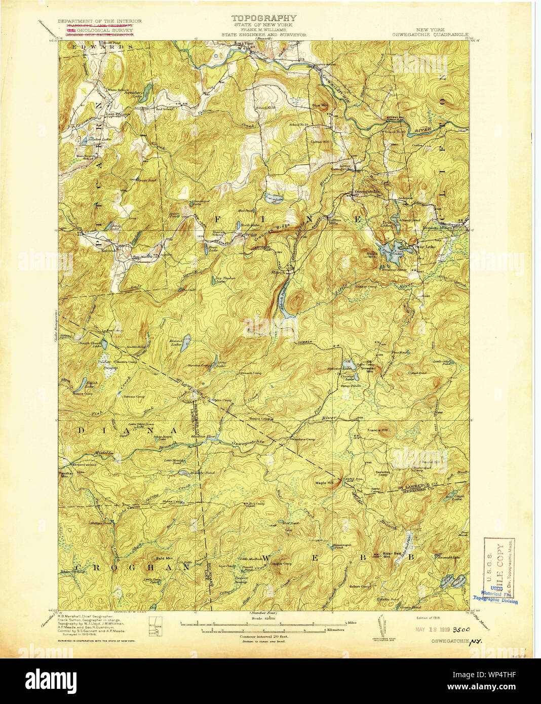 New York NY Oswegatchie 148088 1918 62500 Restoration Stock Photo Alamy