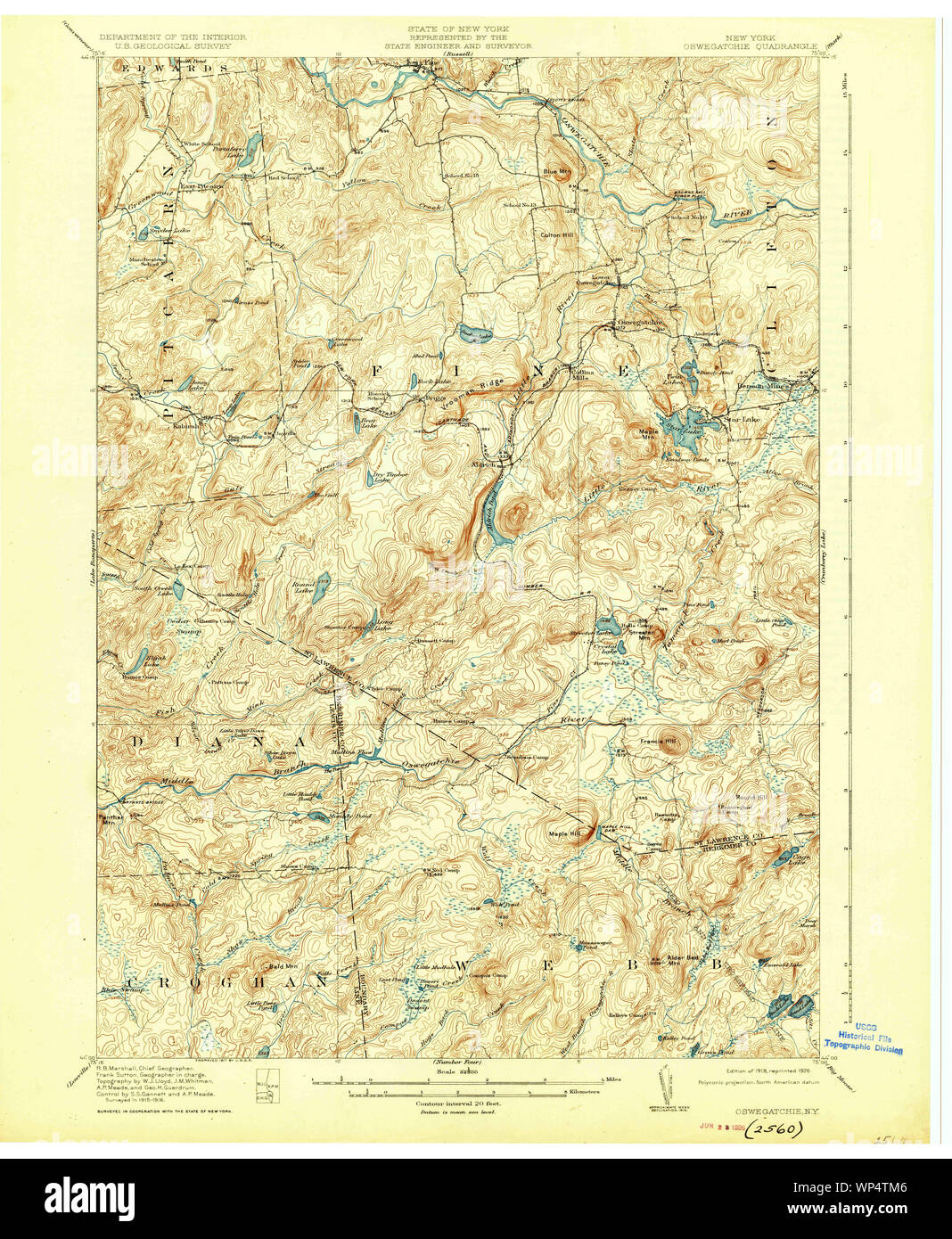 New York NY Oswegatchie 148090 1918 62500 Restoration Stock Photo Alamy