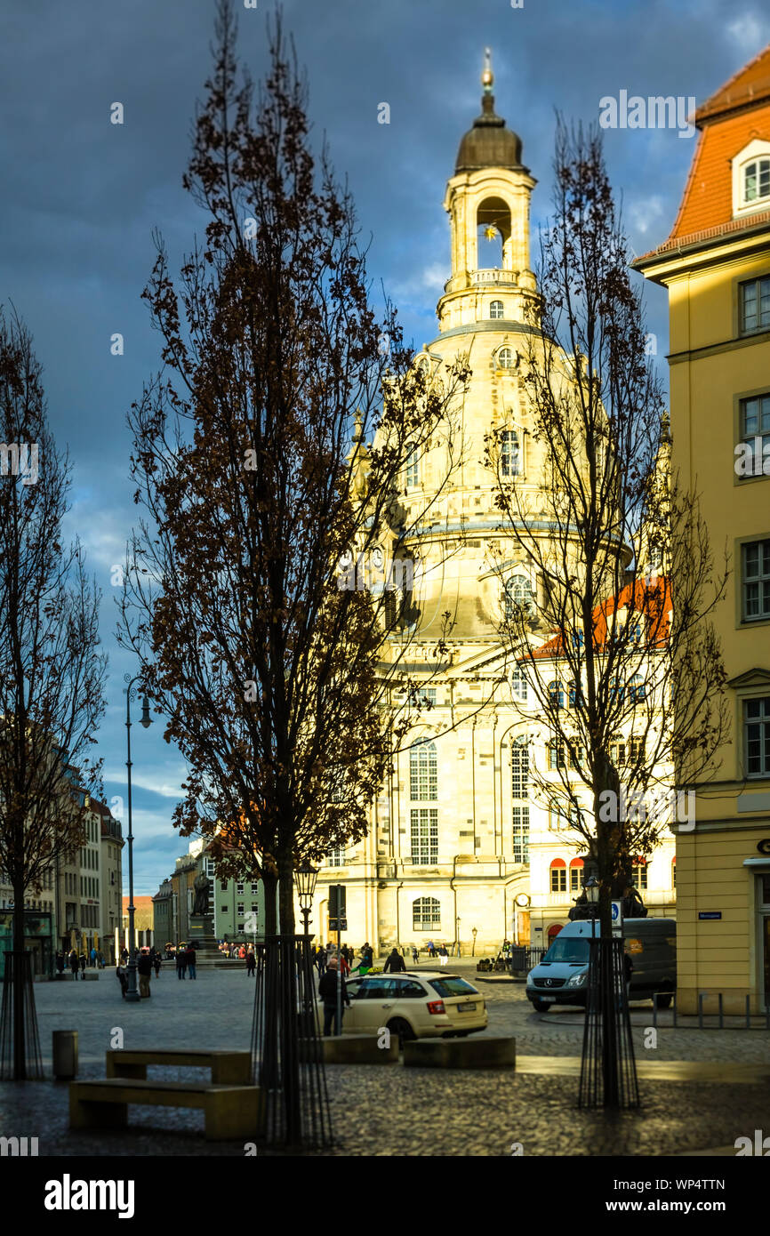 Dresden old town, church of the lady Stock Photo
