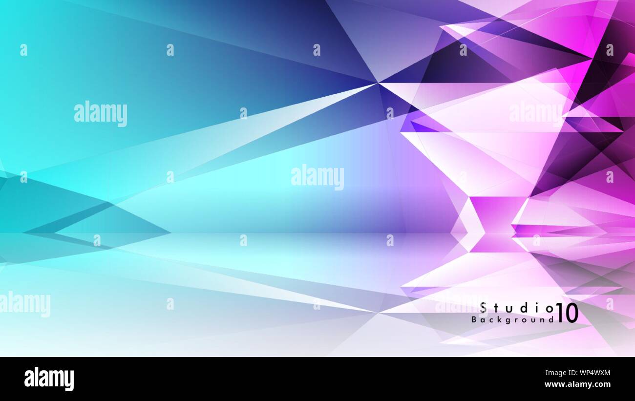 Vector studio background. abstract triangles with colorful gradients
