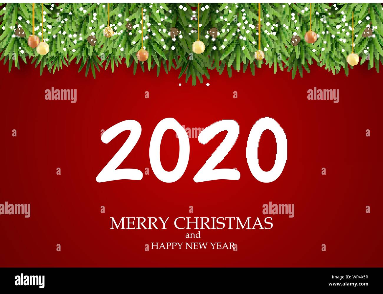 2020 New Year and Merry Christmas Background. Vector Illustration Stock ...