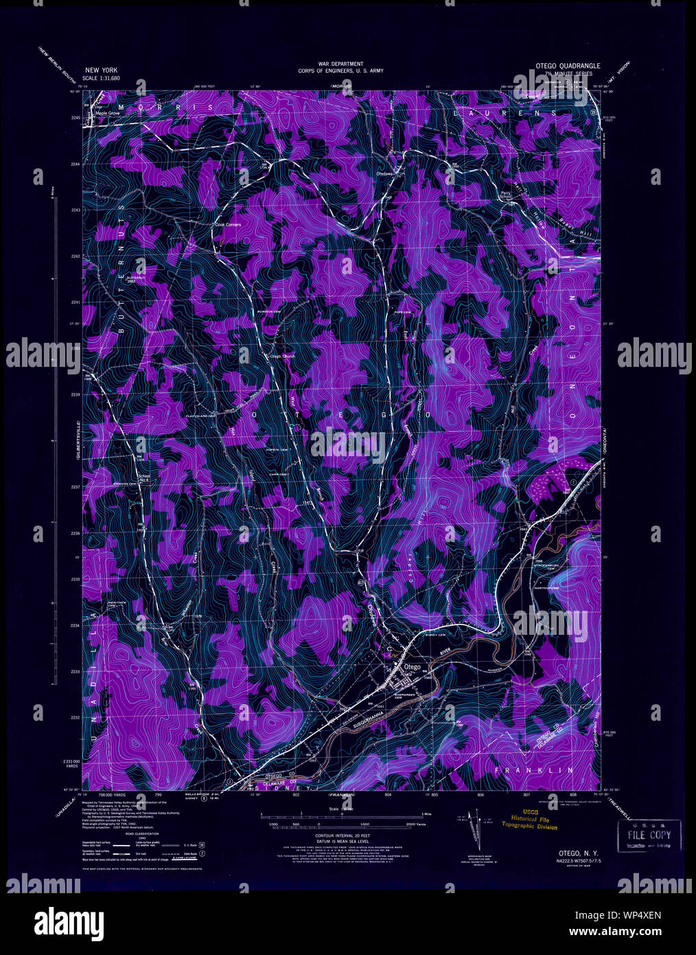 New York NY Otego 136238 1945 31680 Inverted Restoration Stock Photo