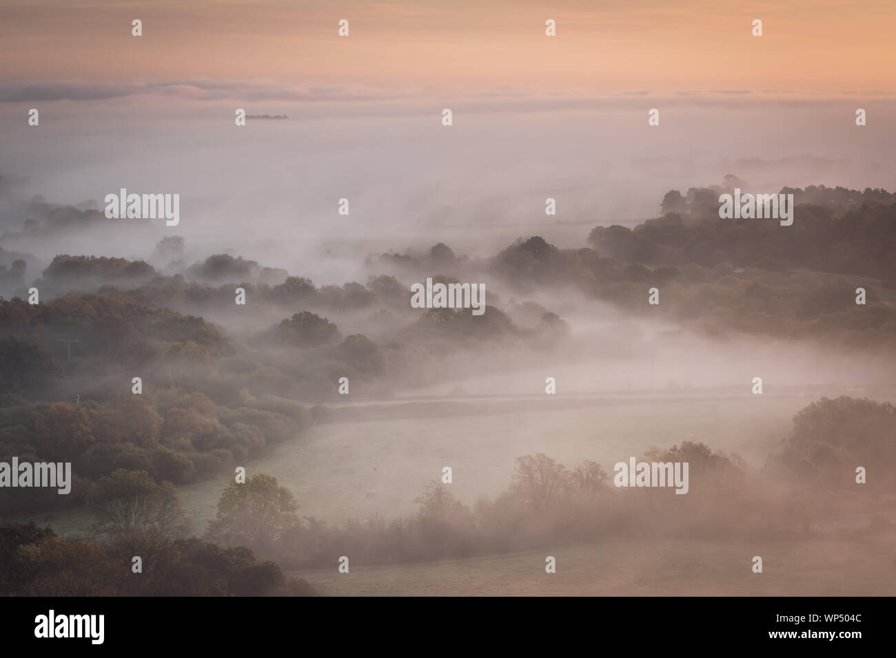 Dorset Misty Views Stock Photo