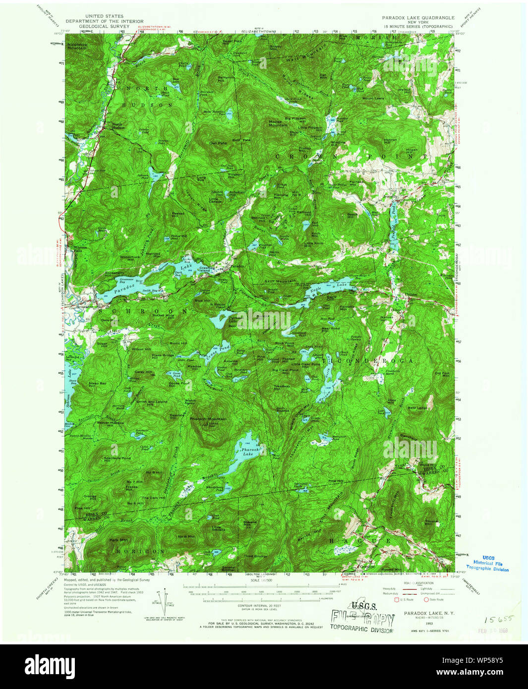 New York NY Paradox Lake 136390 1953 62500 Restoration Stock Photo Alamy