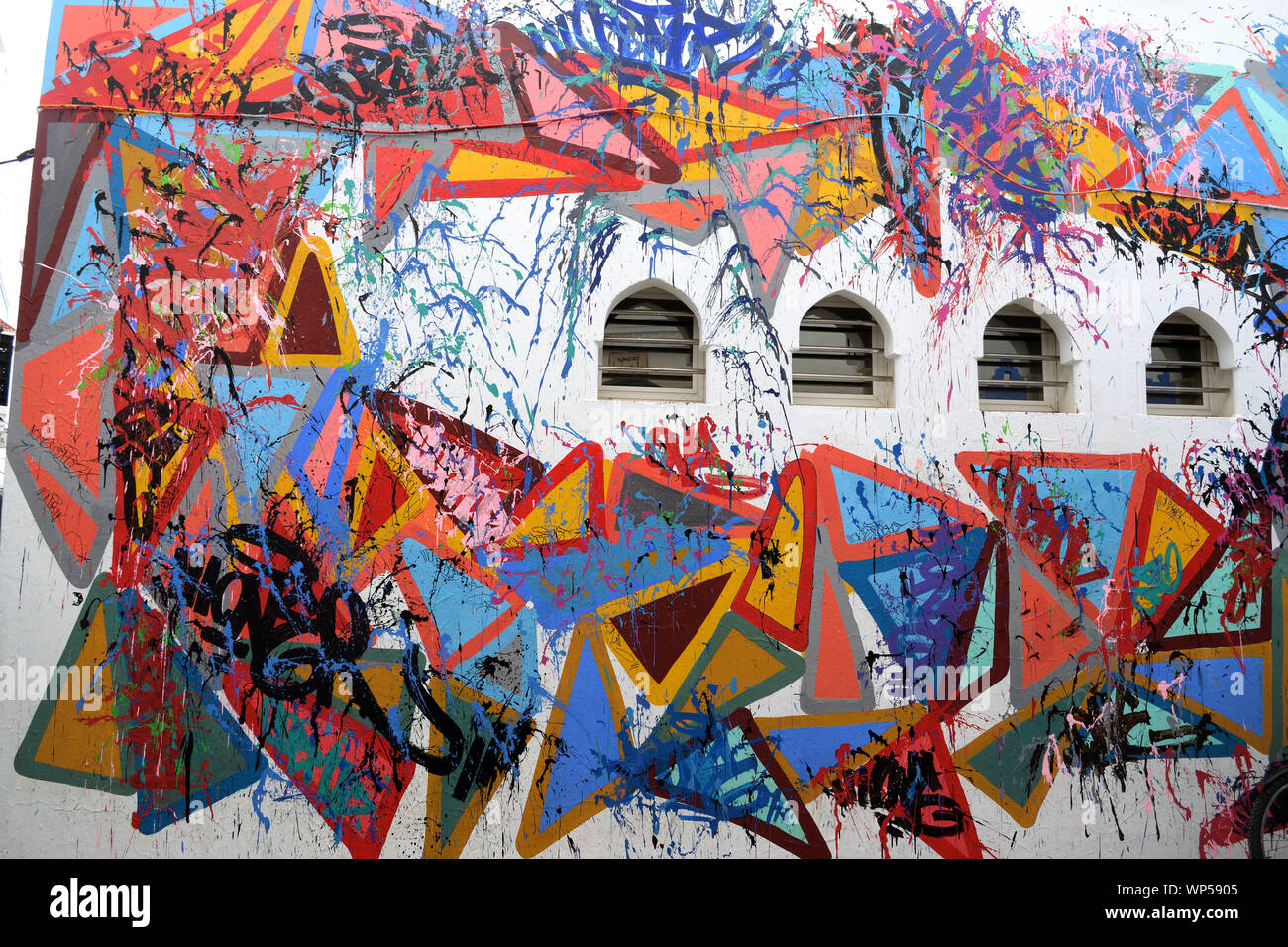 artwork graffiti in wall Stock Photo - Alamy