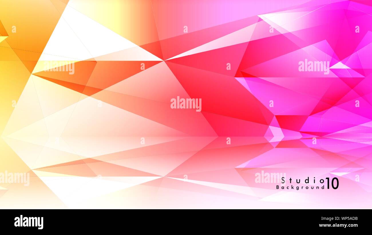 Vector studio background. abstract triangles with colorful gradients and background mirrors. Vector EPS 10. Vector illustration Stock Vector