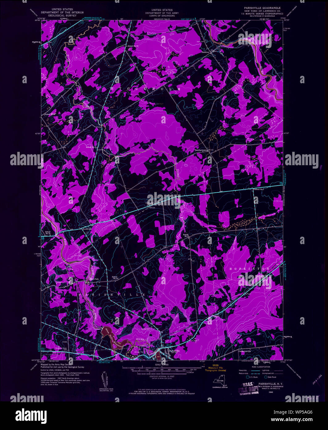 New York NY Parishville 135966 1943 24000 Inverted Restoration Stock