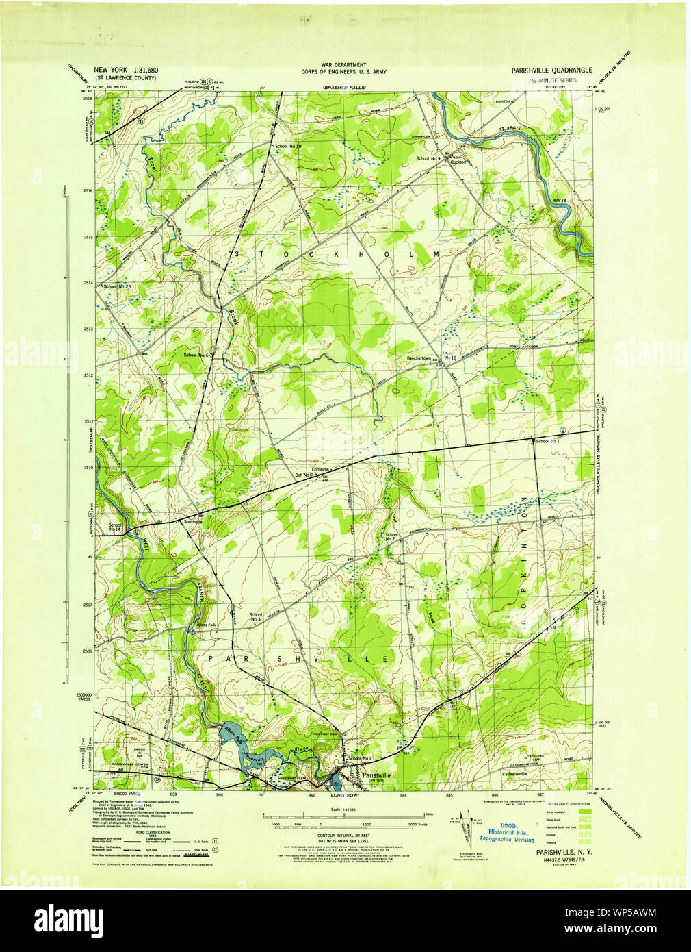 New York NY Parishville 136251 1943 31680 Restoration Stock Photo Alamy