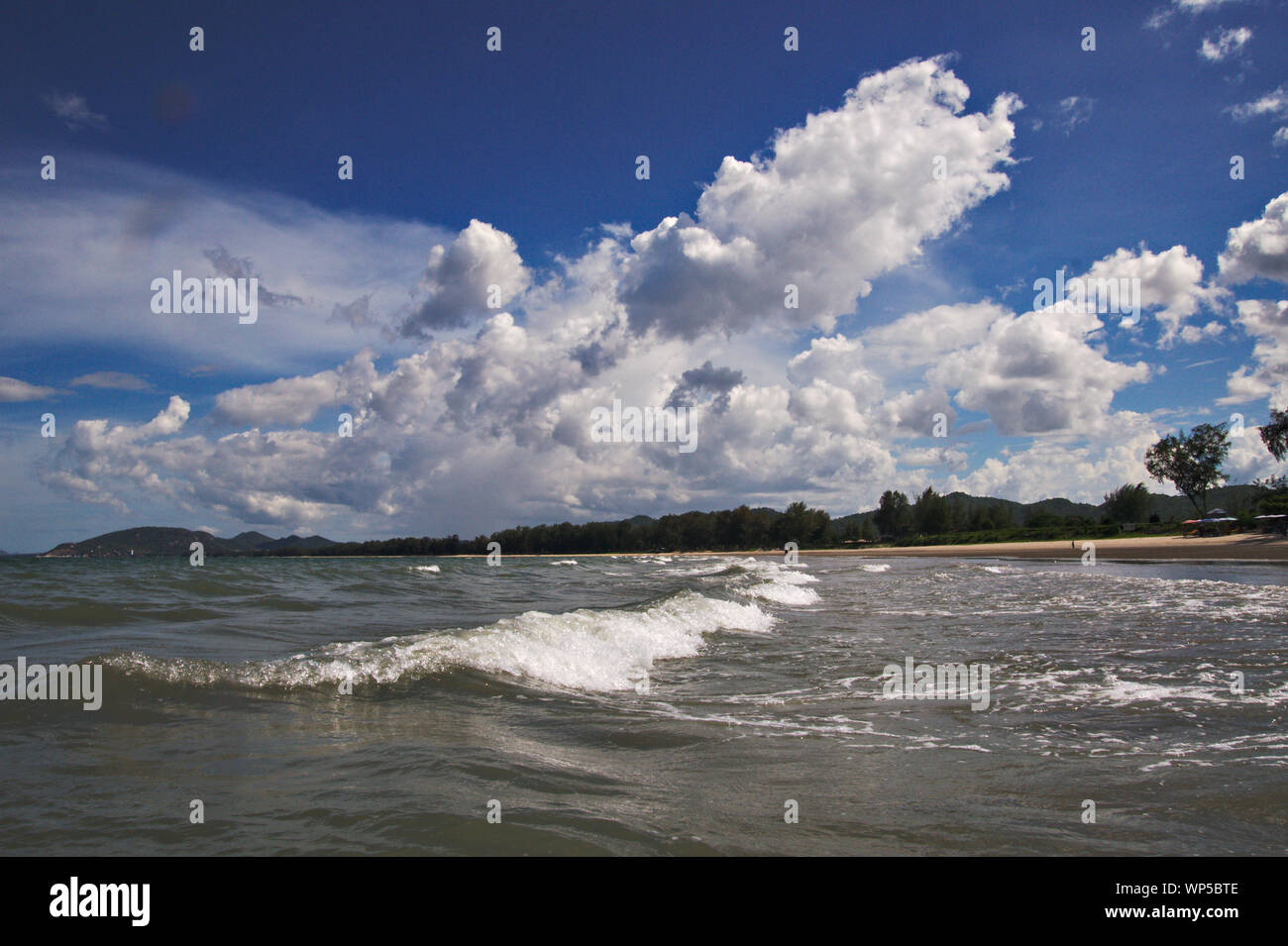 Cloudy sky in Thailand, sea paradise in Huahin Stock Photo