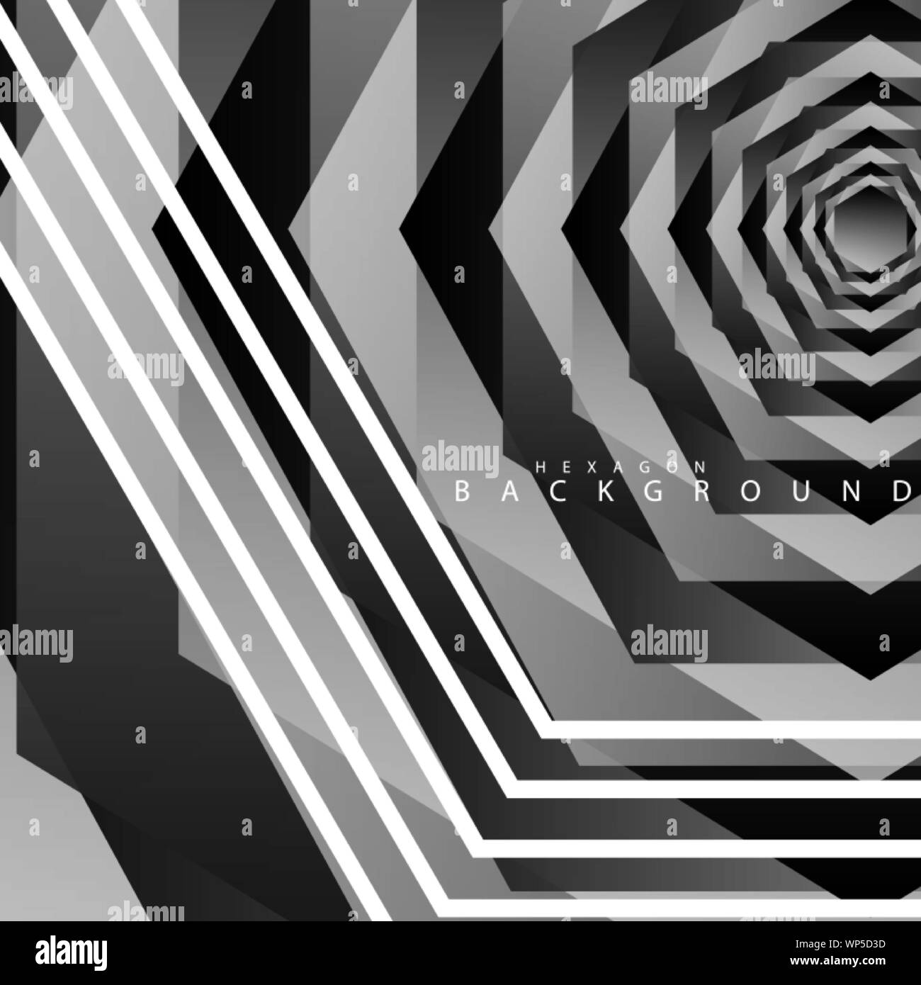 Black and white hexagon abstract background. transparent vector ...