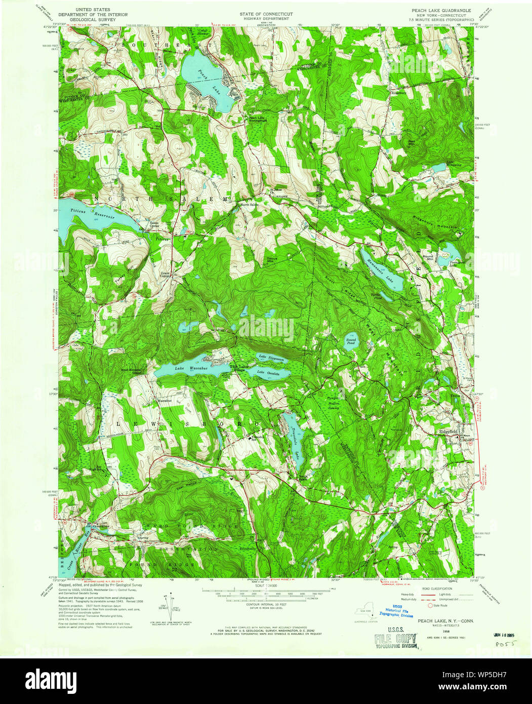 New York NY Peach Lake 135985 1958 24000 Restoration Stock Photo Alamy