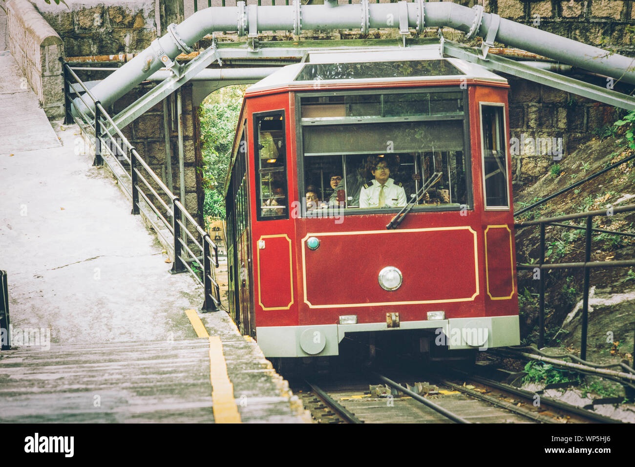Hong Kong peak tram to Victoria Peak, one of the popular attraction for