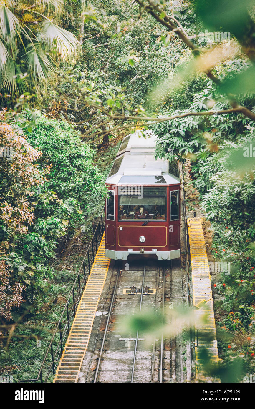 Hong Kong peak tram to Victoria Peak, one of the popular attraction for