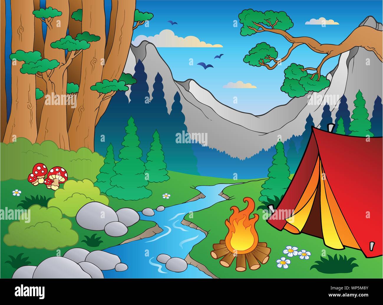 Cartoon forest landscape 4 Stock Vector Image & Art - Alamy