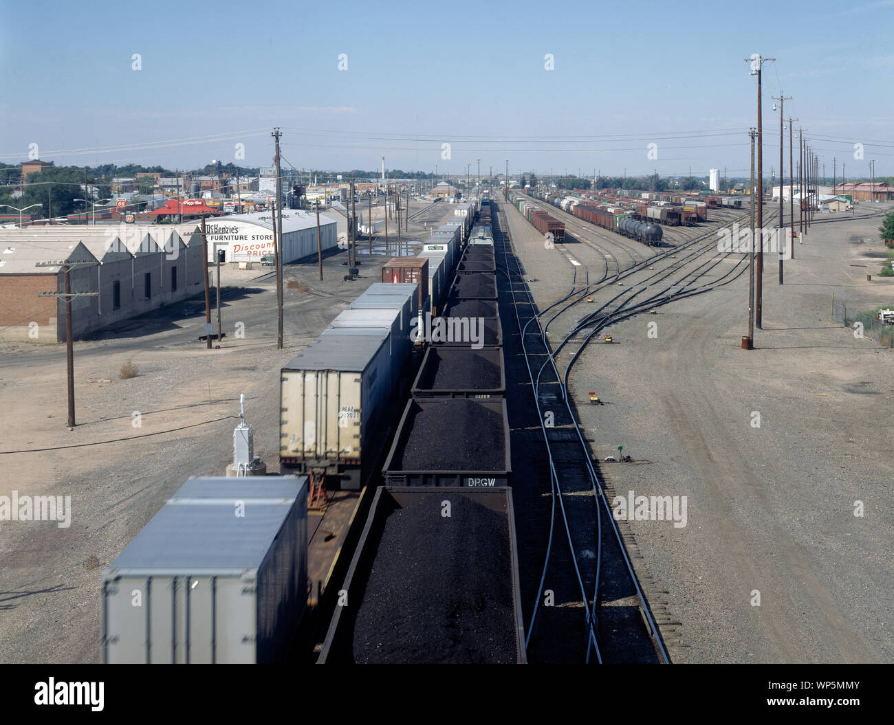 Key Santa Fe Railroad switching yard, La Junta, Colorado Stock Photo