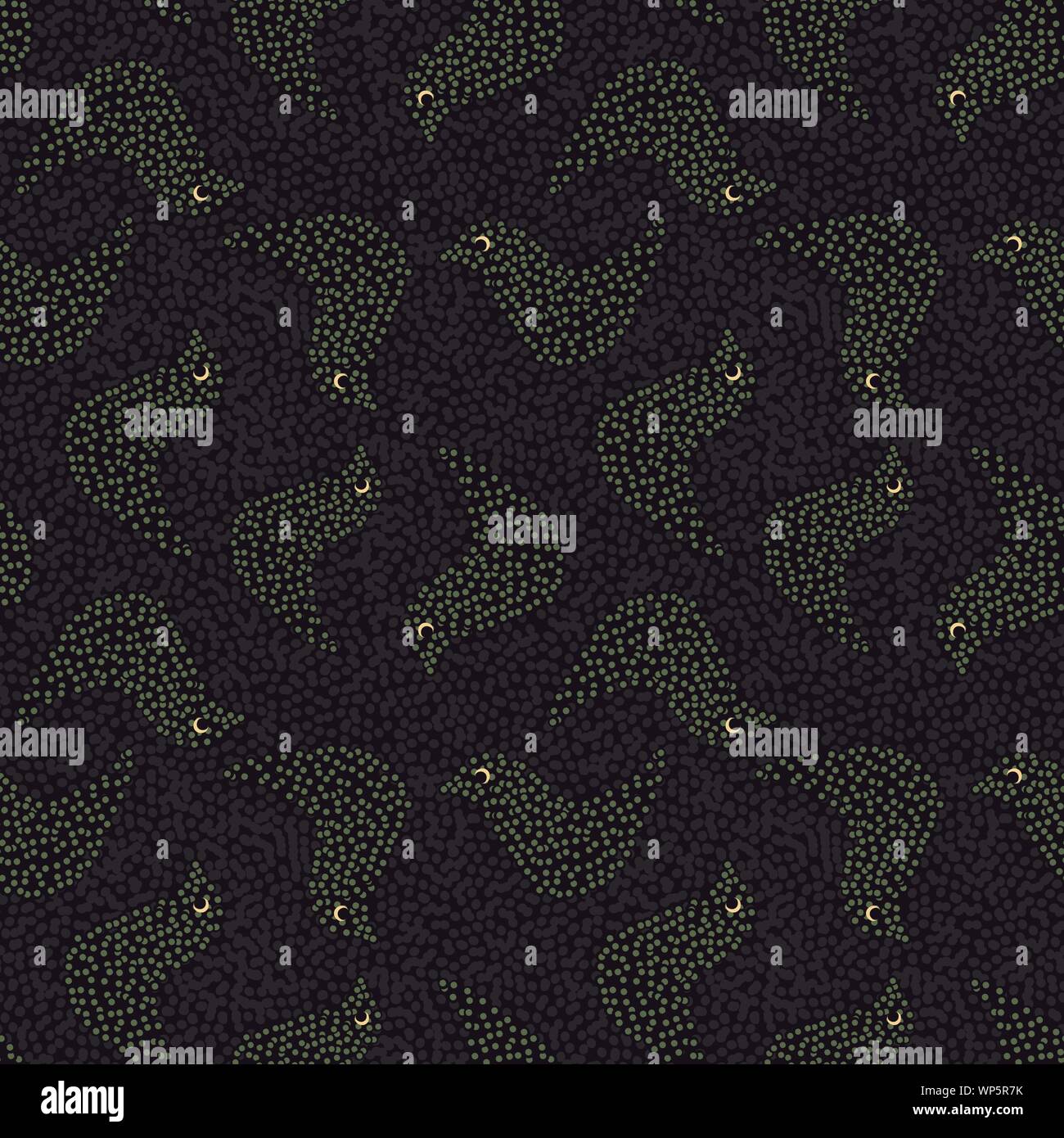 seamless vector pattern background with bird shapes drawnwith little dots Stock Vector