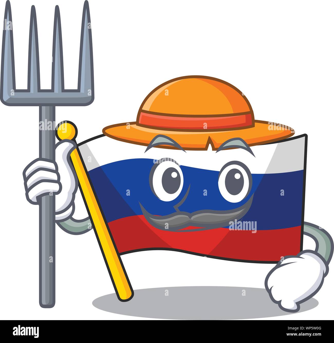 Farmer russian mascot flag shaped on character Stock Vector Image & Art ...