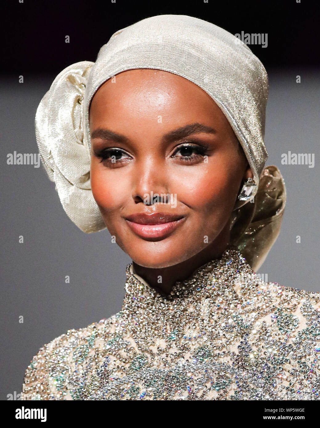 MANHATTAN, NEW YORK CITY, NEW YORK, USA - SEPTEMBER 06: Model Halima ...