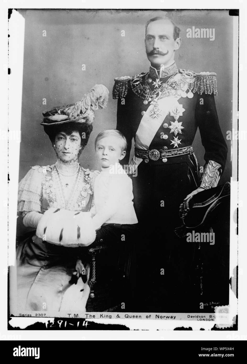 King and Queen of Norway, by Davidson Bros., London / Davidson Bros. Stock Photo