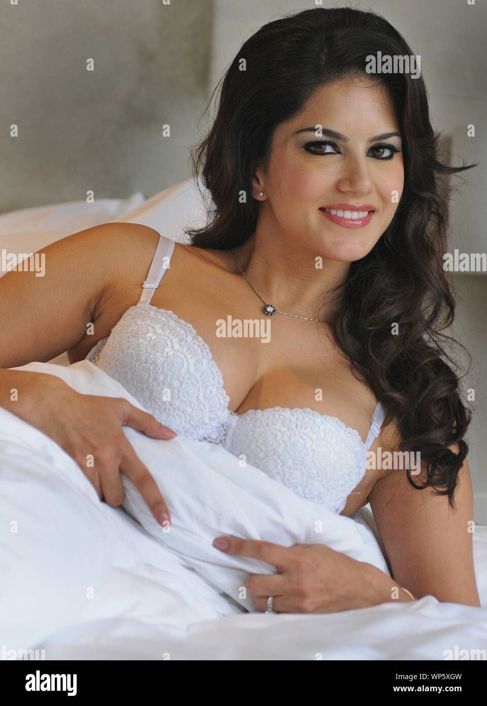 Sunny Leone is a Indo-Canadian actress who appeared in numerous Indian and  American films. She is a former porn star in the USA. She was the part of t  Stock Photo -