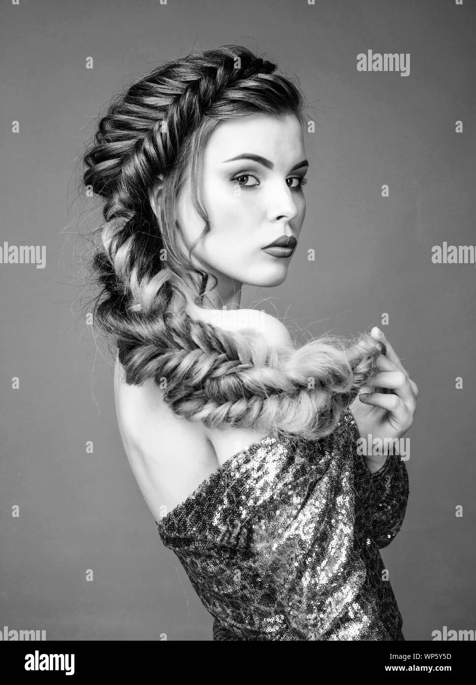 Braid Hair Black And White Stock Photos Images Alamy