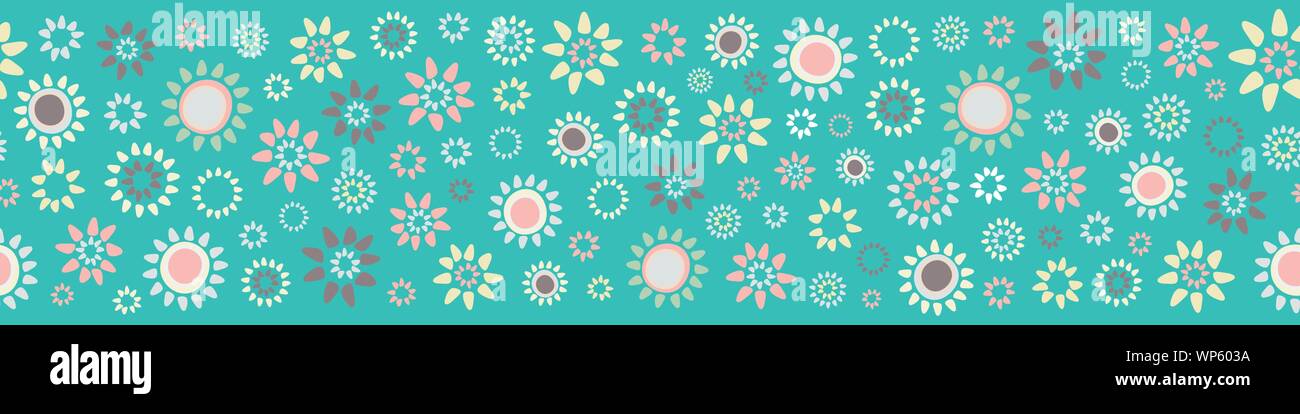 Seamless ditsy floral pattern border. A vintage vector repeat design ...