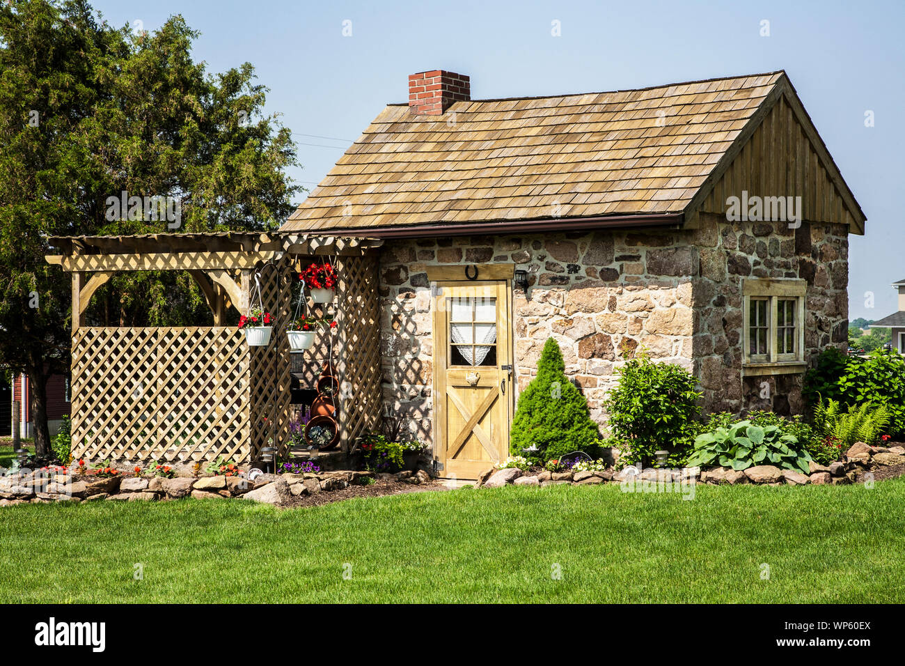 Small stone cottage, with a vine arbor, Lancaster county, Pennsylvania