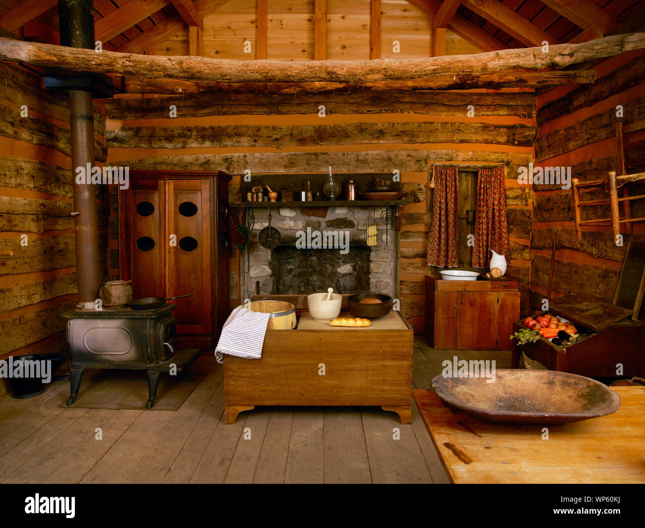 Kitchen Area Of The Parker Cabin At Log Cabin Village A House