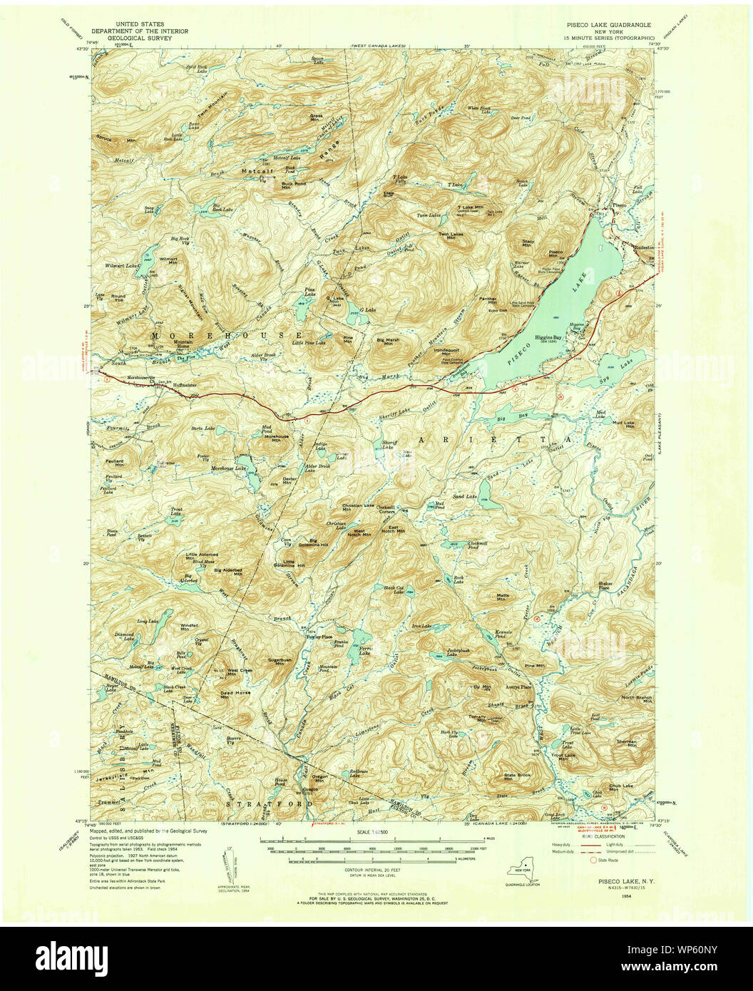 New York NY Piseco Lake 129021 1954 62500 Restoration Stock Photo Alamy
