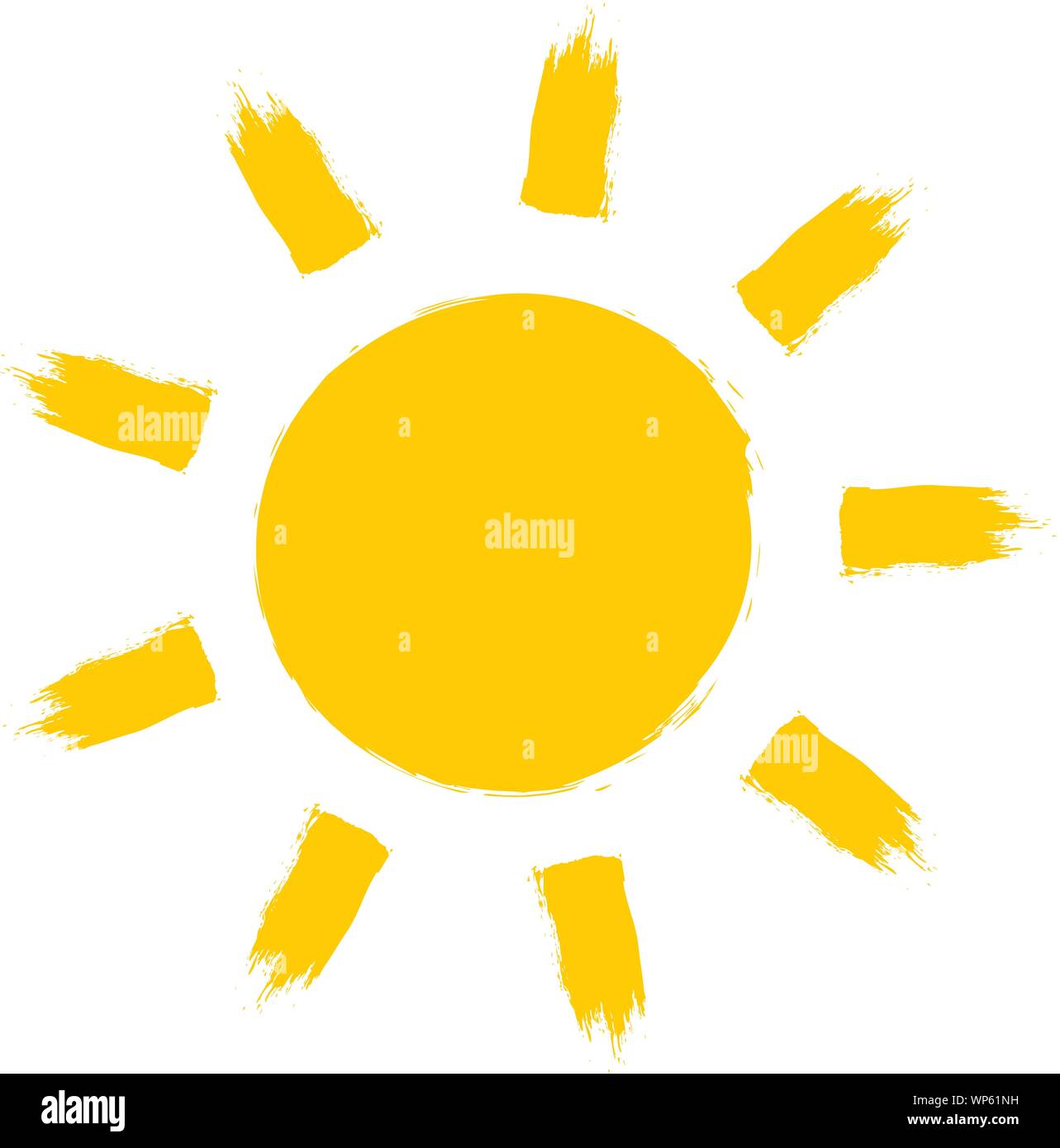 bright orange yellow sun icon or symbol vector illustration Stock Vector