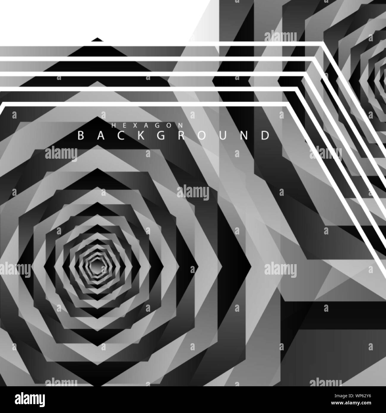 Black and white hexagon abstract background. transparent vector ...