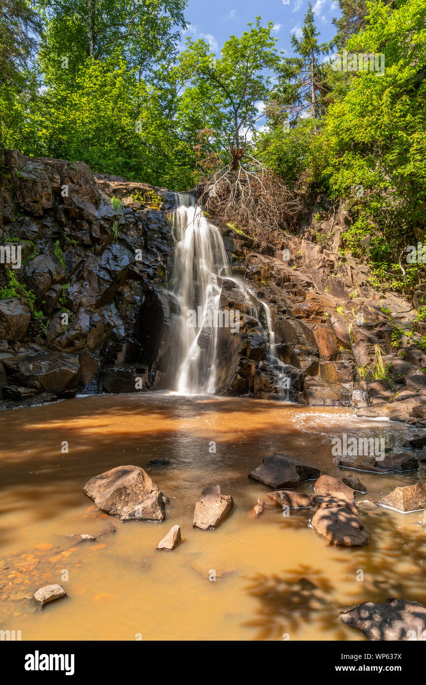 West Branch Split Rock River Falls.  A scenic waterfall landscape. Stock Photo