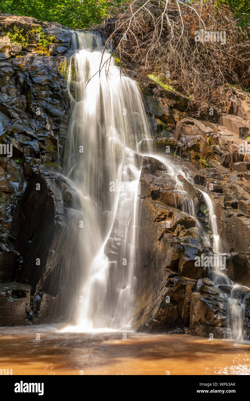 West Branch Split Rock River Falls.  A scenic waterfall landscape. Stock Photo