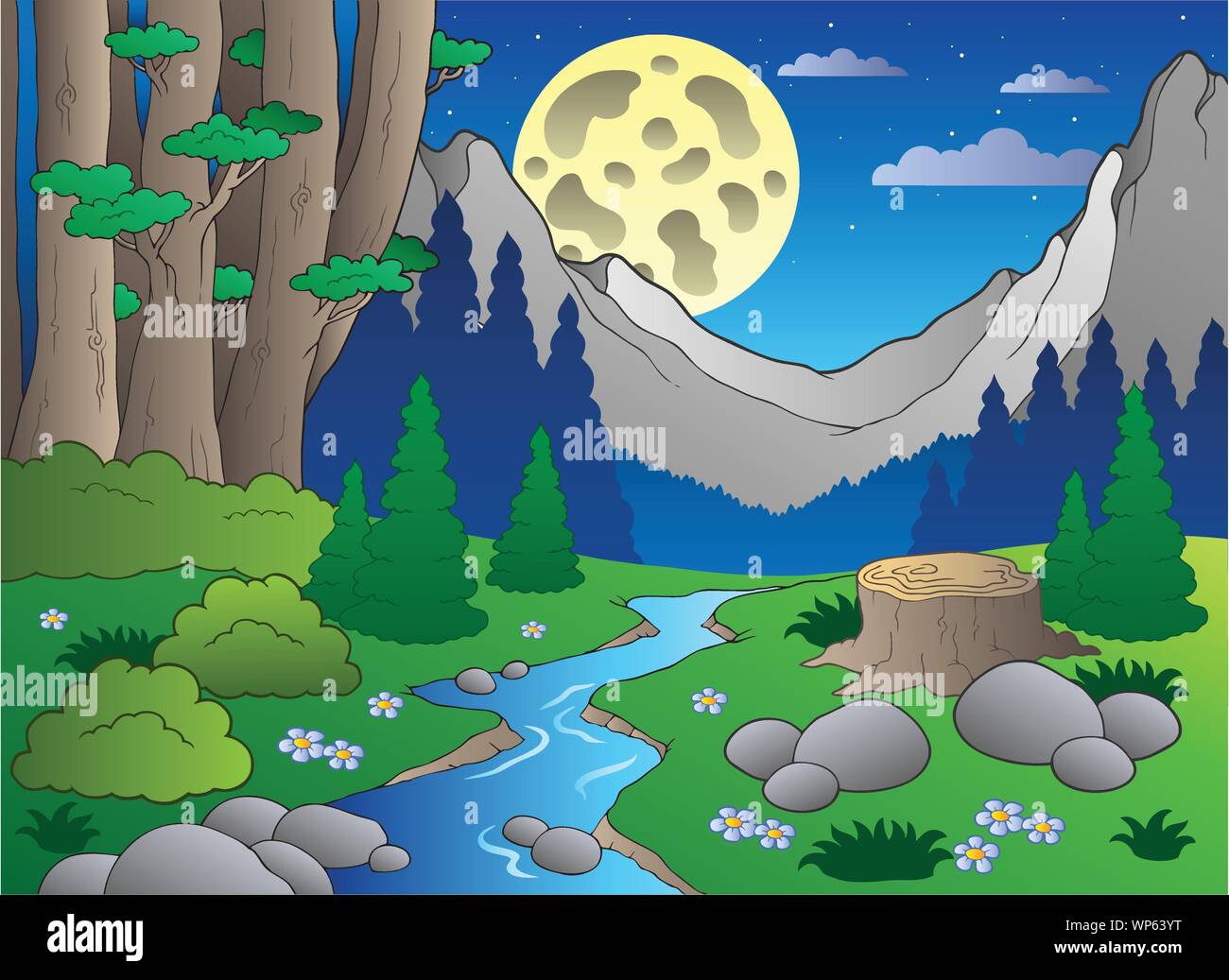 Cartoon forest landscape 3 Stock Vector Image & Art - Alamy