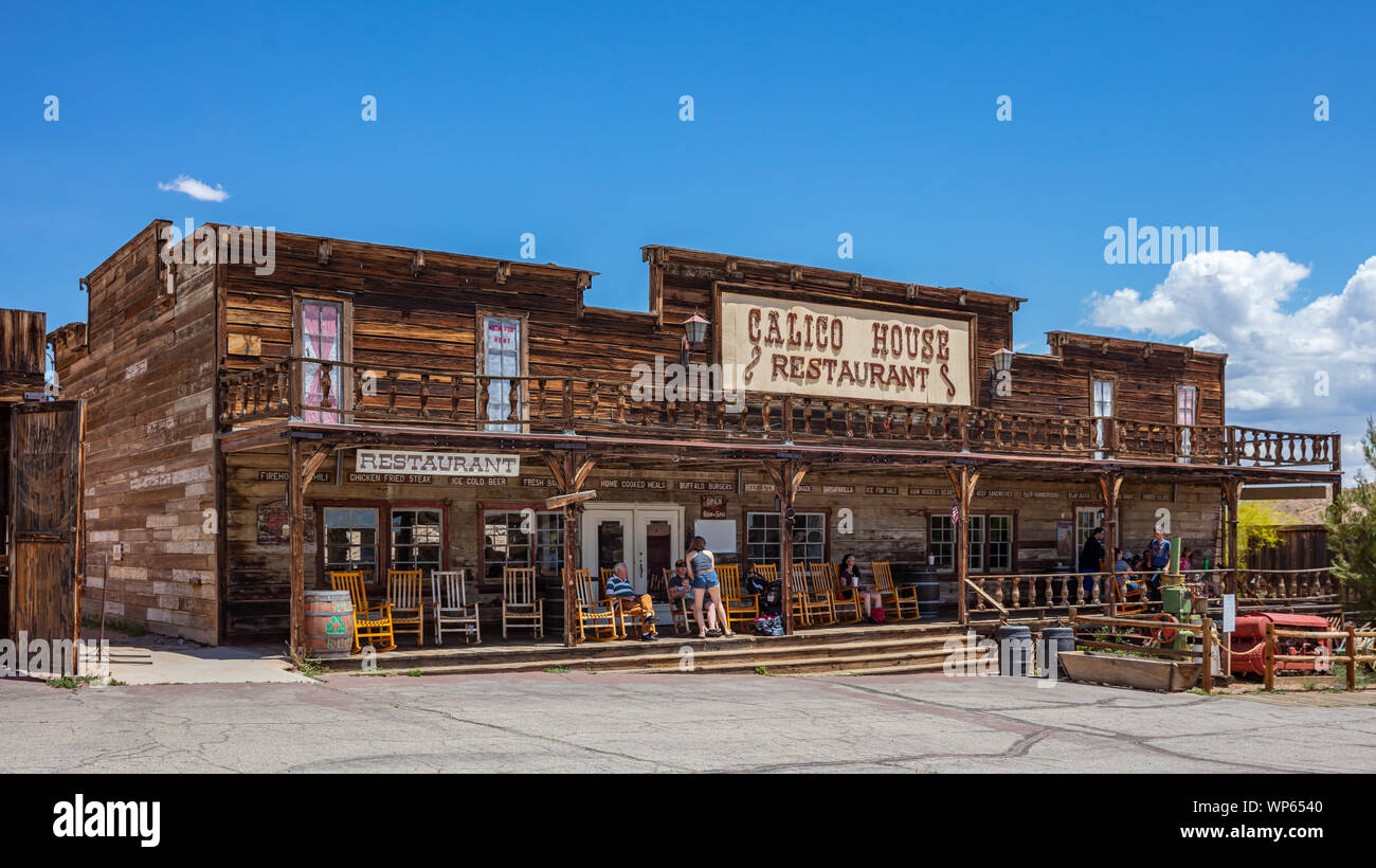 Calico ghost town California, USA. May 29, 2019. Calico house restaurant facade in a sunny spring day Stock Photo
