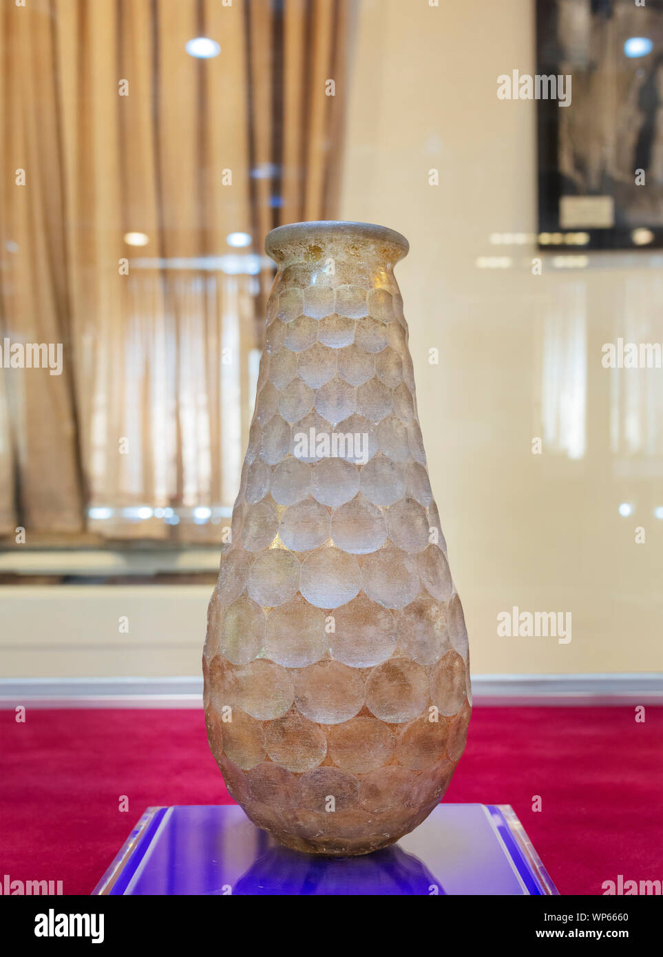 Sassanian glass pitcher, Azerbaijan Museum, Tabriz, East Azerbaijan province, Iran Stock Photo