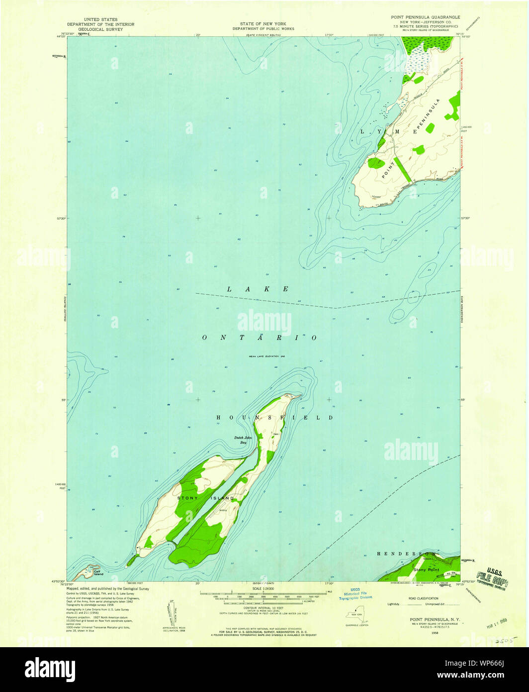 New York NY Point Peninsula 129060 1958 24000 Restoration Stock Photo