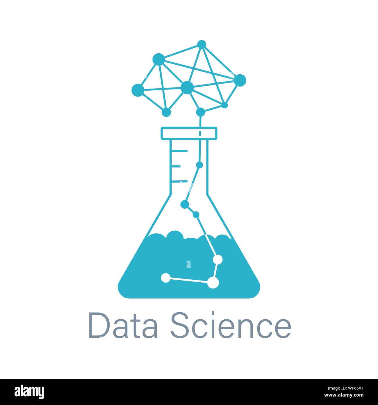 Data science or machine learning research flask Stock Vector Image