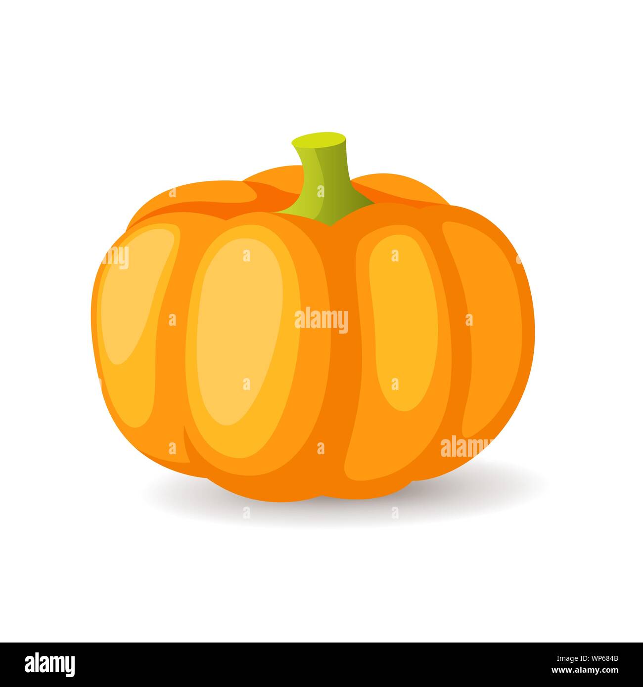 Bright orange pumpkin icon isolated, organic healthy food, ripe vegetable, vector illustration. Stock Vector