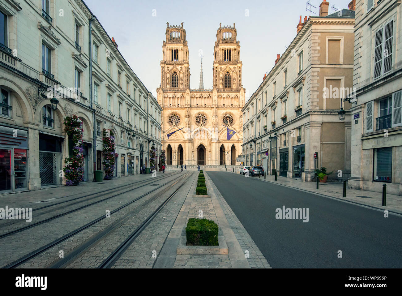 Orleans Cathedral, France. Church of the Holy Cross, of Catholic worship under the advocacy of the Holy Cross of Orleans. Stock Photo