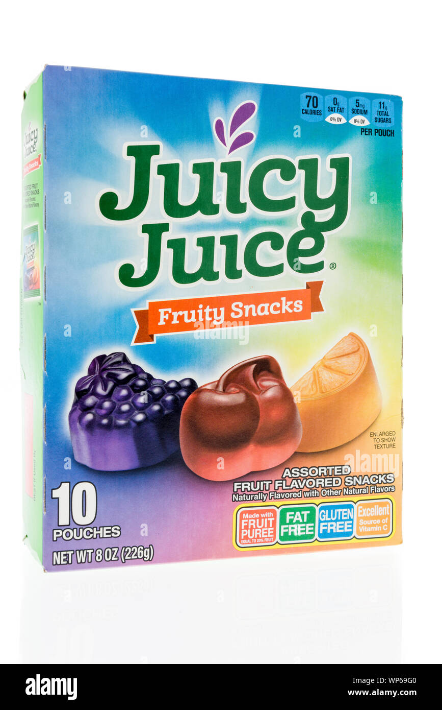 Wnneconne, WI - 6 September 2019:  A package of Juicy Juice fruity snacks on an isolated background. Stock Photo