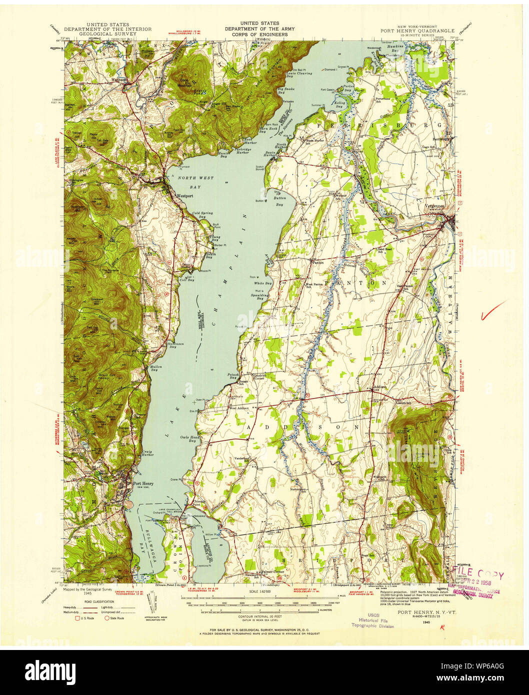 New York NY Port Henry 129086 1945 62500 Restoration Stock Photo Alamy
