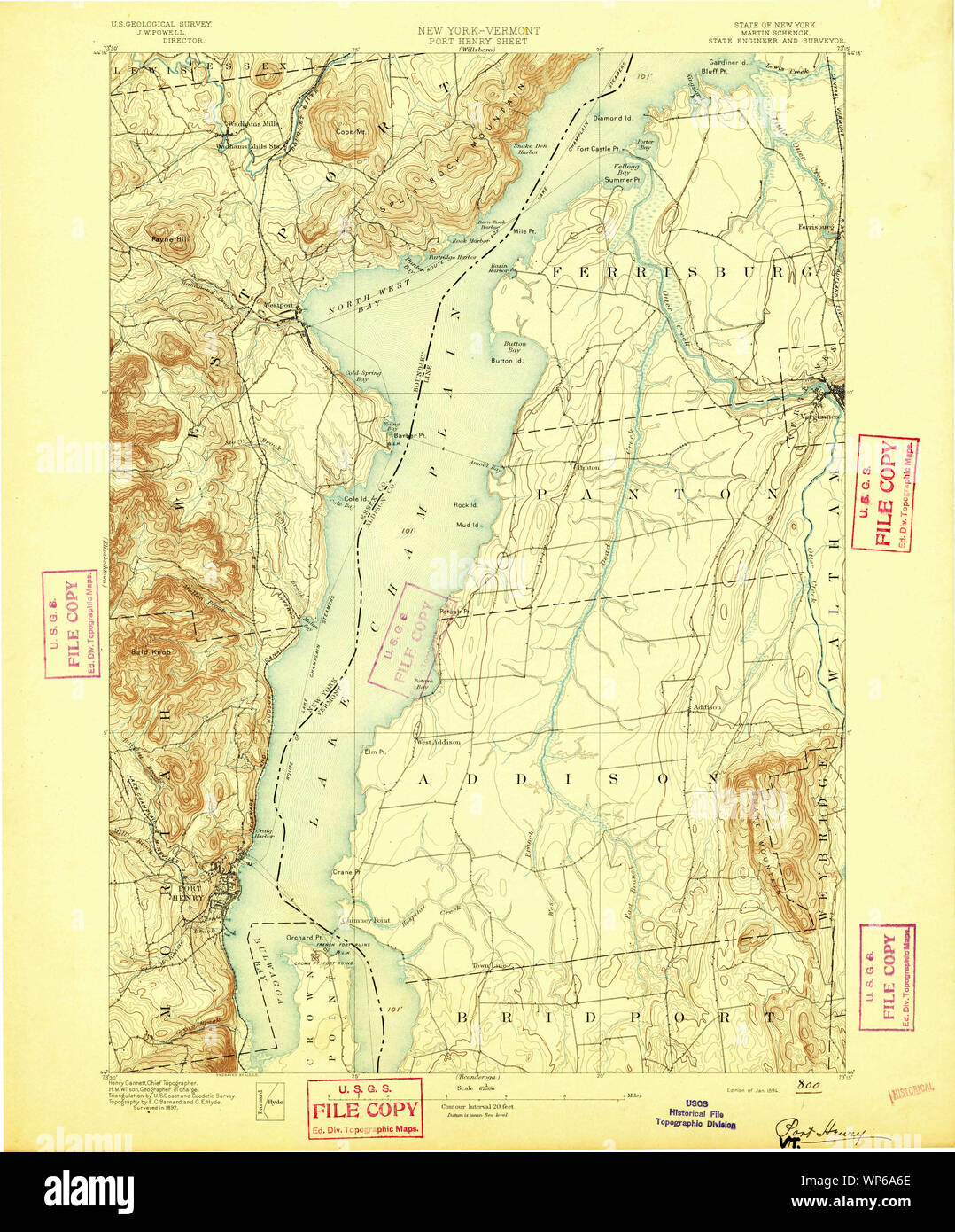 New York NY Port Henry 148149 1894 62500 Restoration Stock Photo Alamy