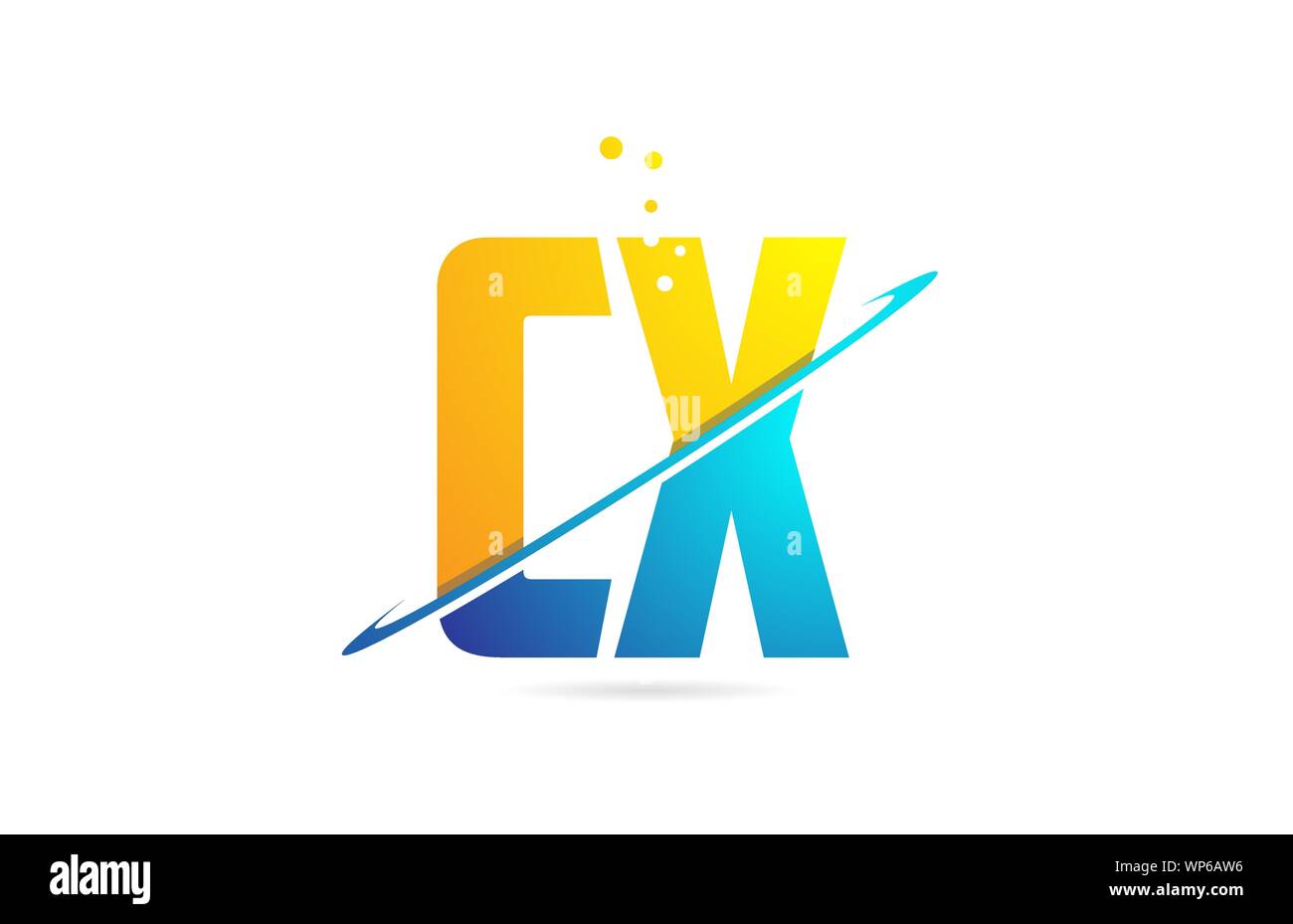 Alphabet Letter Cx C X Combination In Blue And Orange Colors Suitable As A Logo For A Company Or Business Stock Vector Image Art Alamy