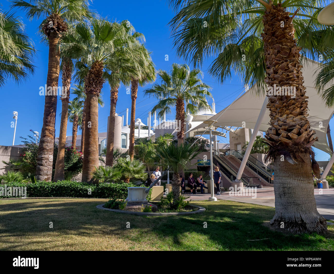 Palm Springs International Airport which is a popular winter and spring resort destination Stock Photo