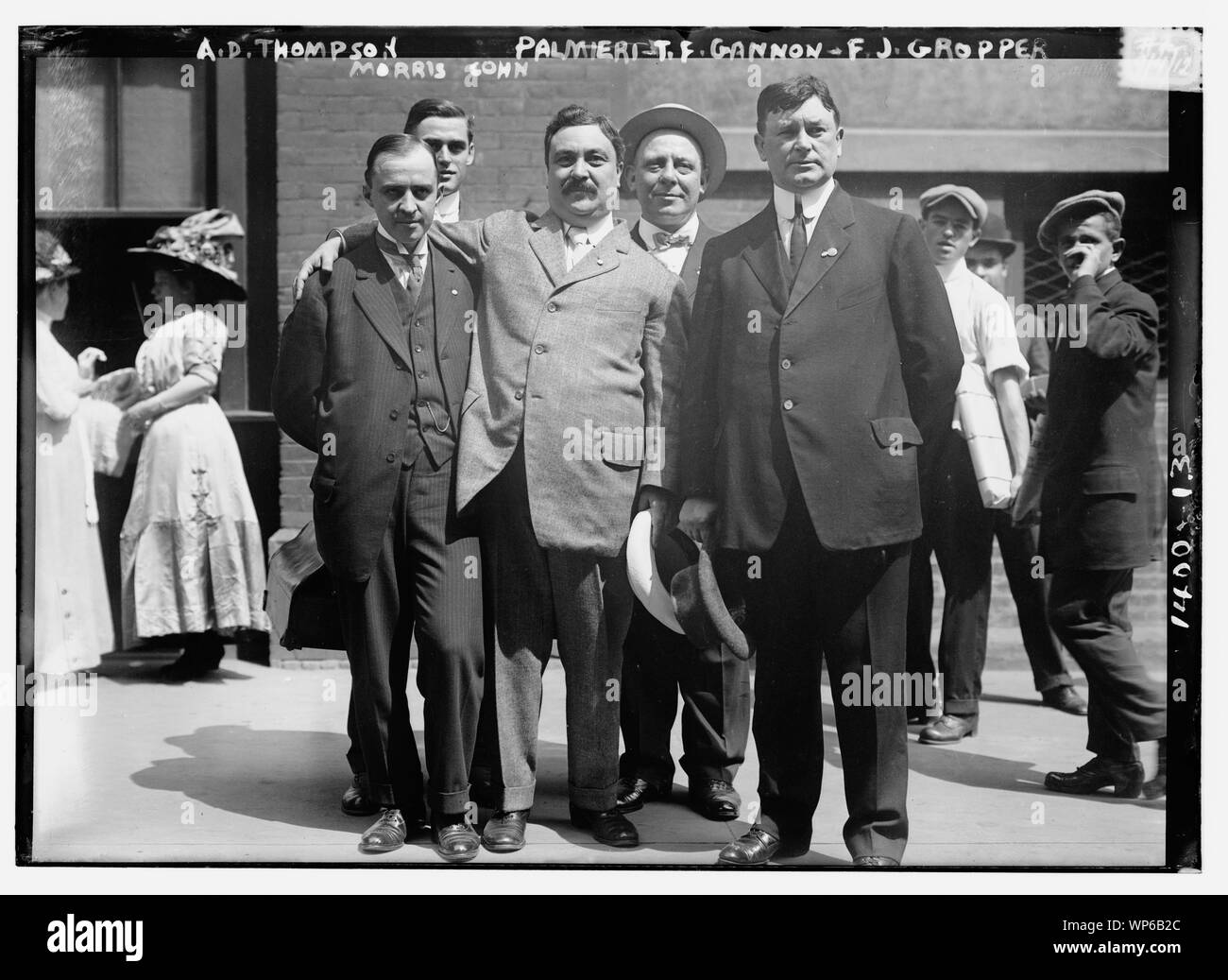 L to R:  A.D. Thompson, Morris Cohn, Palmieri, T.F. Cannon, F.J. Gropper Stock Photo