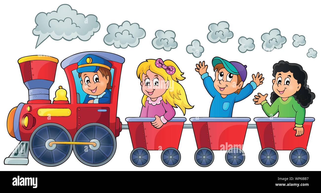 Train with happy kids Stock Vector Image  Art  Alamy