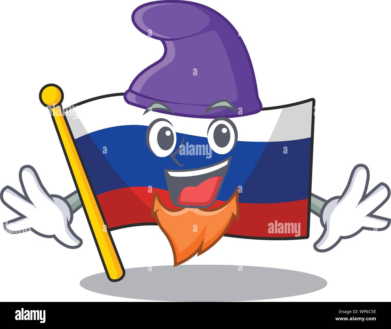 Elf russian mascot flag shaped on character Stock Vector Image & Art ...