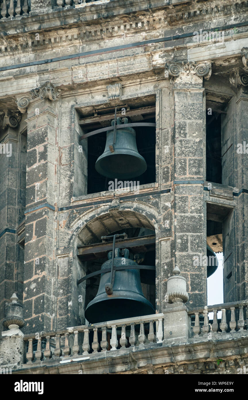 La Catedral Bell Tower, Metropolitan Cathedral of the Assumption of Mary of Mexico City. Stock Photo